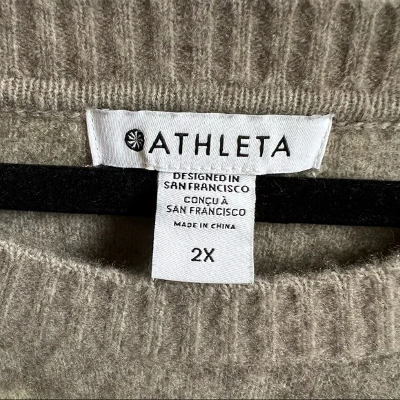 Athleta 982835 Hawthorn Animal Print Merino Wool Crewneck Sweater Size 1X - Picture 4 of 7